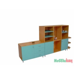 Детска  Секция  ФРИЗЬОРСКИ САЛОН 250Х40 Н=120см - три модула  .0