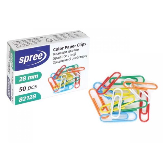 Кламери цветни SPREE 28 мм.6286